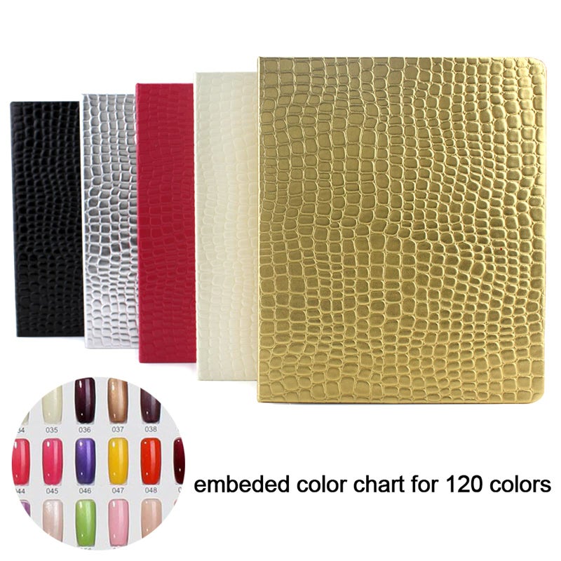 NMKL38 NMKL 120 Nail Color Chart Display Book for Nail Polish UV Gel Color Cards Nail Salon Tool with False Nail Tips (Black) (Rose) - Image 5